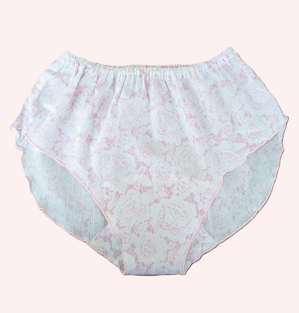 えっ！履いてたっけ？締め付けなし　　高島ちぢみ　こころよしショーツ（ピンク　レース） 1枚目の画像