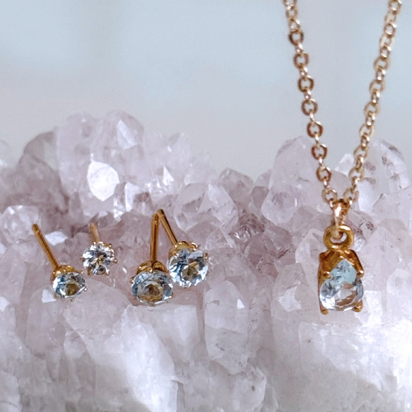 春の福袋《3月誕生石》アクアマリン しずく ネックレス ピアス セット イヤリング 金属アレルギー 誕生日 母の日ギフト 10枚目の画像