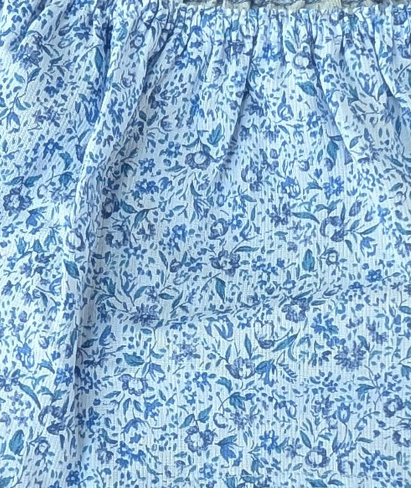 えっ！履いてたっけ？締め付けなし　　高島ちぢみ　こころよしショーツ（ブルー＆ネイビー　小花柄） 4枚目の画像