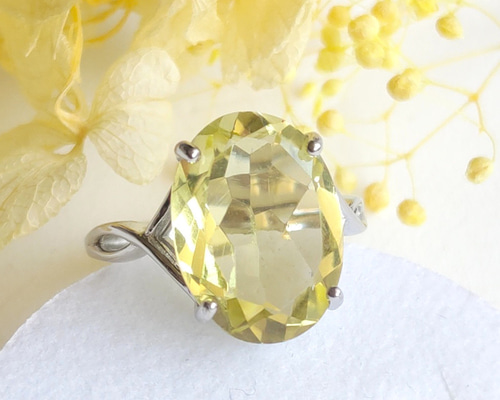 バタフライリング 13号 レモンクォーツ とっても 大き目！ レモン