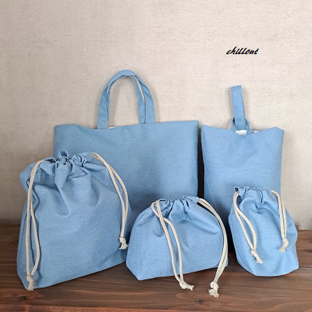 【デニム】入園バッグ５点セット：ブルーデニム【0795】