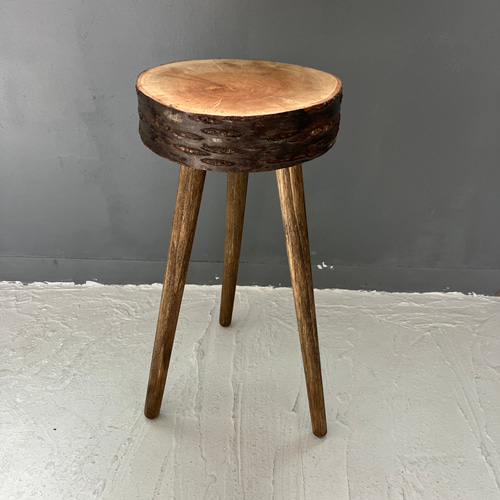未来工房】□□国産山桜 丸太スツール/MIKU-KOBO□□ 椅子（チェアー