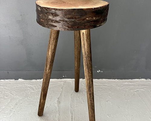 未来工房】□□国産山桜 丸太スツール/MIKU-KOBO□□ 椅子（チェアー