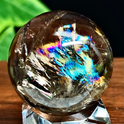 スモーキークォーツ 水晶 丸玉 アイリスクォーツ スフィア 【超美品 