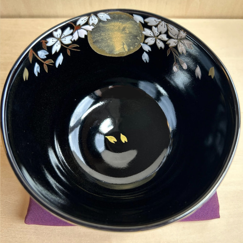 黒釉 金彩 月夜の桜 抹茶茶碗 茶碗・めし碗 清香〜きよか〜 通販