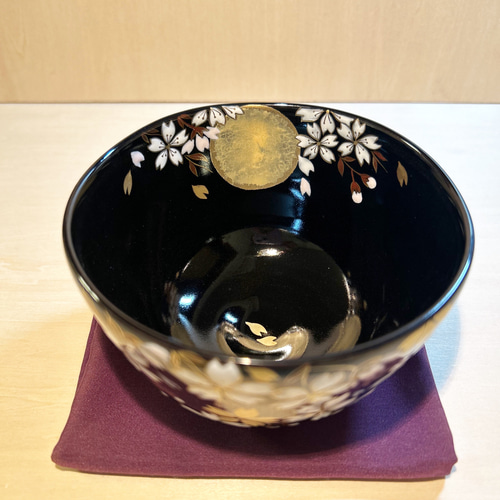 黒釉 金彩 月夜の桜 抹茶茶碗 茶碗・めし碗 清香〜きよか〜 通販