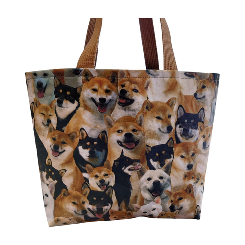 赤柴・黒柴・白柴トートバッグ」サブバッグ お散歩バッグ 柴犬 ミニ