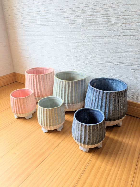 ４点セット/鉢カバー・小　素敵な陶器鉢　観葉植物ポット　ガーデニング　カラフルポット 2枚目の画像