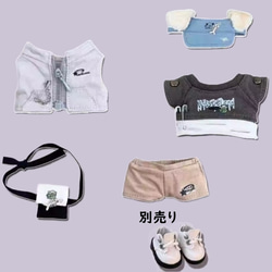 10cm着せ替えぬいぐるみ服 運動犬セット 犬耳付き 着せ替え人形 ぬいぐるみ ぬい服 運動スタイル ファクション 6枚目の画像