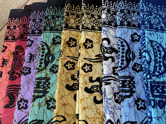 バティックプリントの布　パープルバロン　(紫) 6枚目の画像