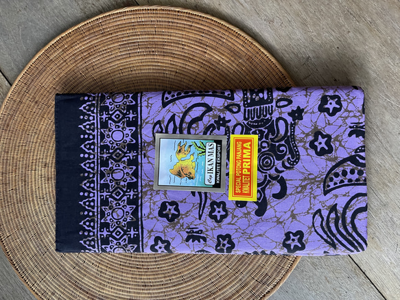 バティックプリントの布　パープルバロン　(紫) 2枚目の画像