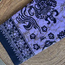 バティックプリントの布　パープルバロン　(紫) 1枚目の画像