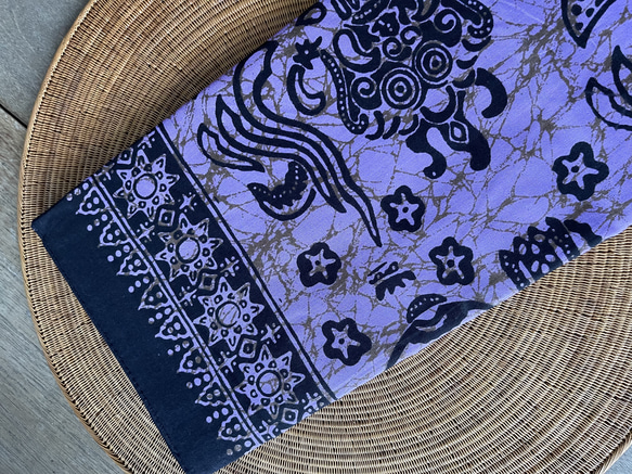 バティックプリントの布　パープルバロン　(紫) 1枚目の画像