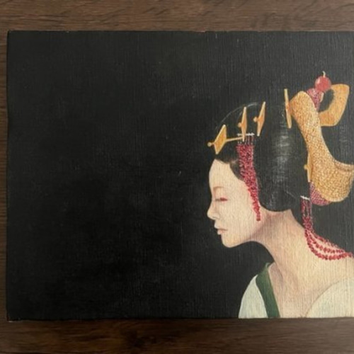 他の人発送×antique 油彩画　肉質画 人物 油彩画 F3 肉筆(額装無) 絵画 antique art nozomi 通販 18939079