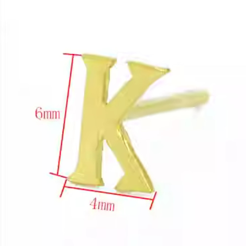 24K 24金　モザイクピアス 足金999刻印入り 24K（片耳）K24純金イニシャルピアス24金ネームピアス24K純金