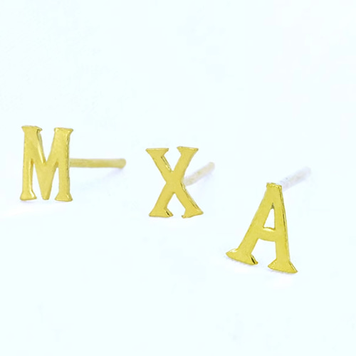 24K 24金　モザイクピアス 足金999刻印入り アキオモリの刻印、24金（1g）のピアス（18金ポスト） | Akio Mori