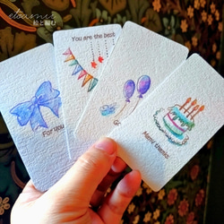 【8枚セット】心温まるワンポイントイラスト・メッセージカード | [封筒付き]名刺サイズ52✕95mmインクジェット印刷 8枚目の画像