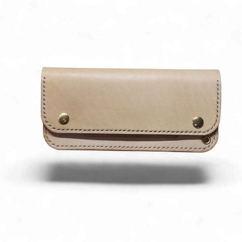 トラッカーウォレット　ヌメ革　ナチュラル トラッカーズウォレット/ミドルウォレット Mサイズ イタリアンレザー