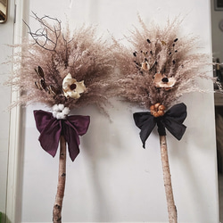 パンパスグラスとルナリア　プリザーブドかかすみ草　ドライフラワーリース パンパスグラスとルナリア プリザーブドかかすみ草 ドライ