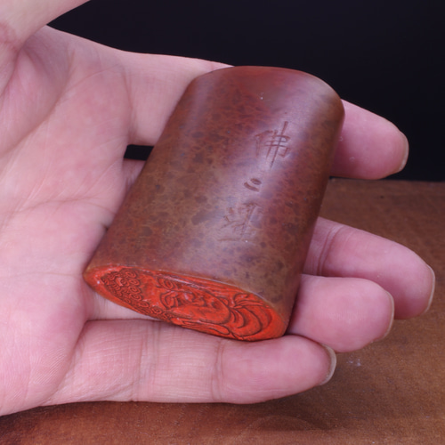 仏像の篆刻作品 落款印 朱文印 引首印 篆刻印 手作り印 遊印 K010 書道