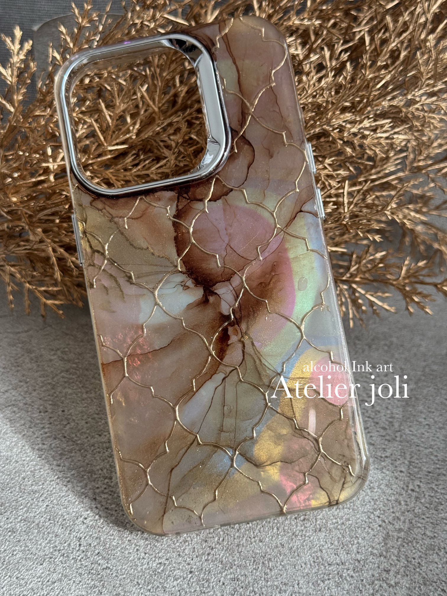オーロラ×インクアートケース｜iPhone対応/アルコールインクアート