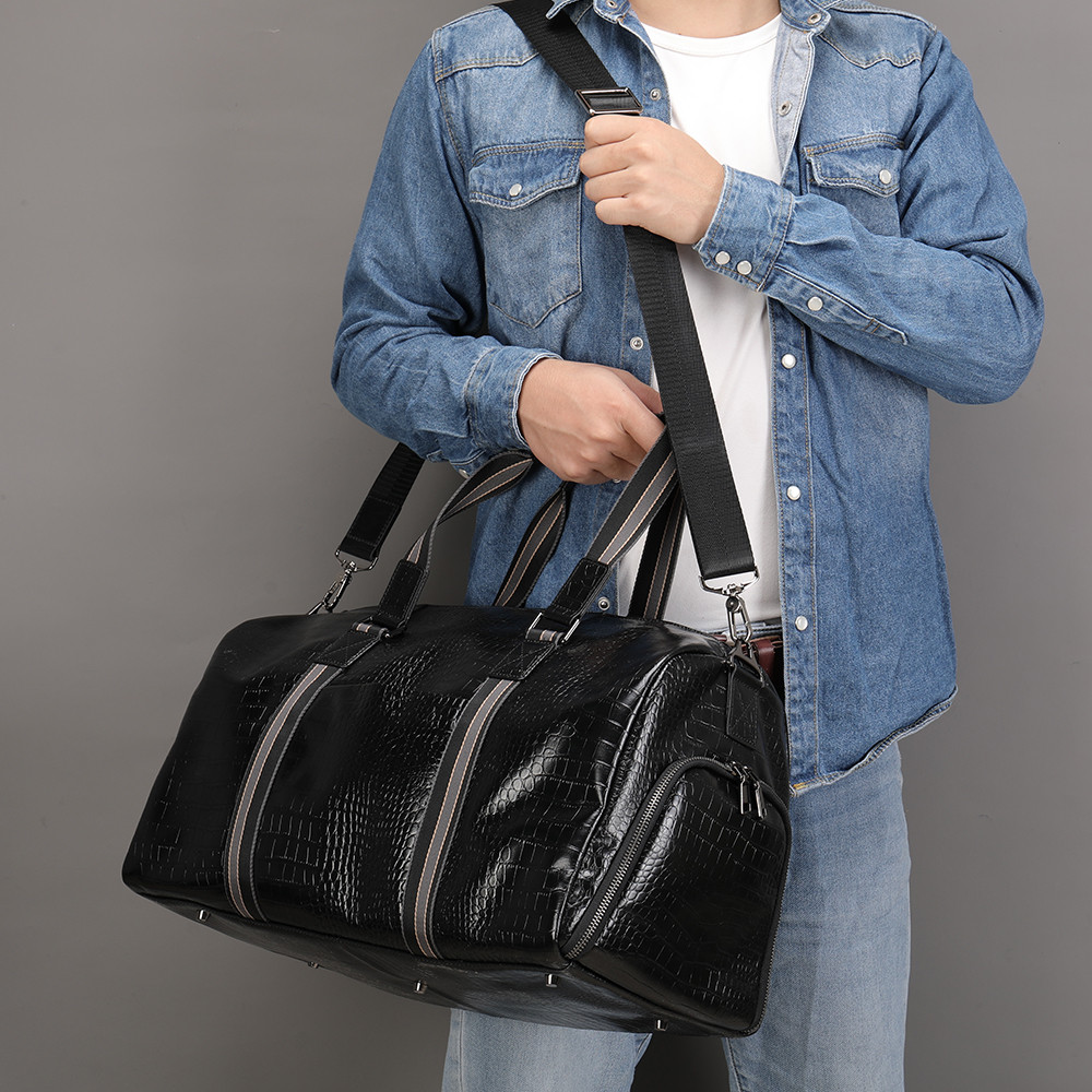 2 way防水トラベルバッグ植付タンニン牛革ボストンバッグレトロトートバッグ