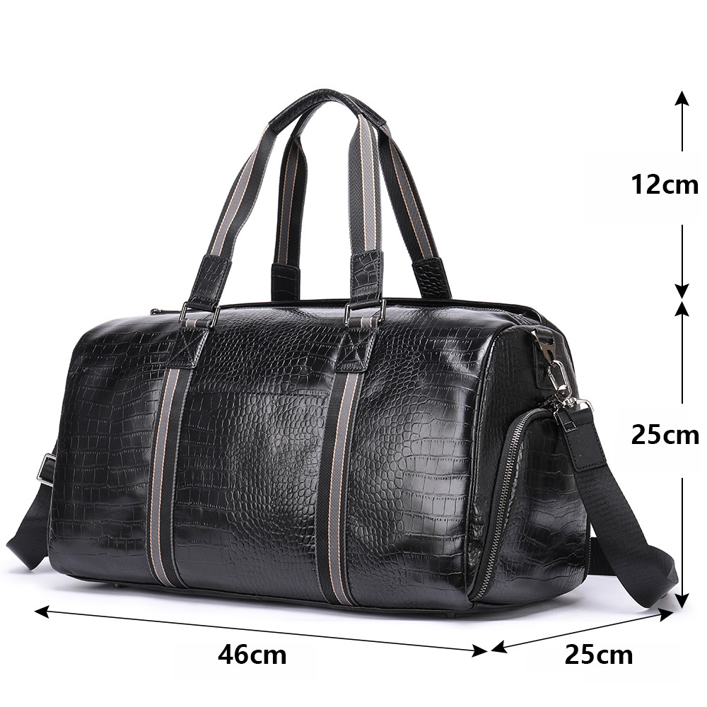 2 way防水トラベルバッグ植付タンニン牛革ボストンバッグレトロトートバッグ