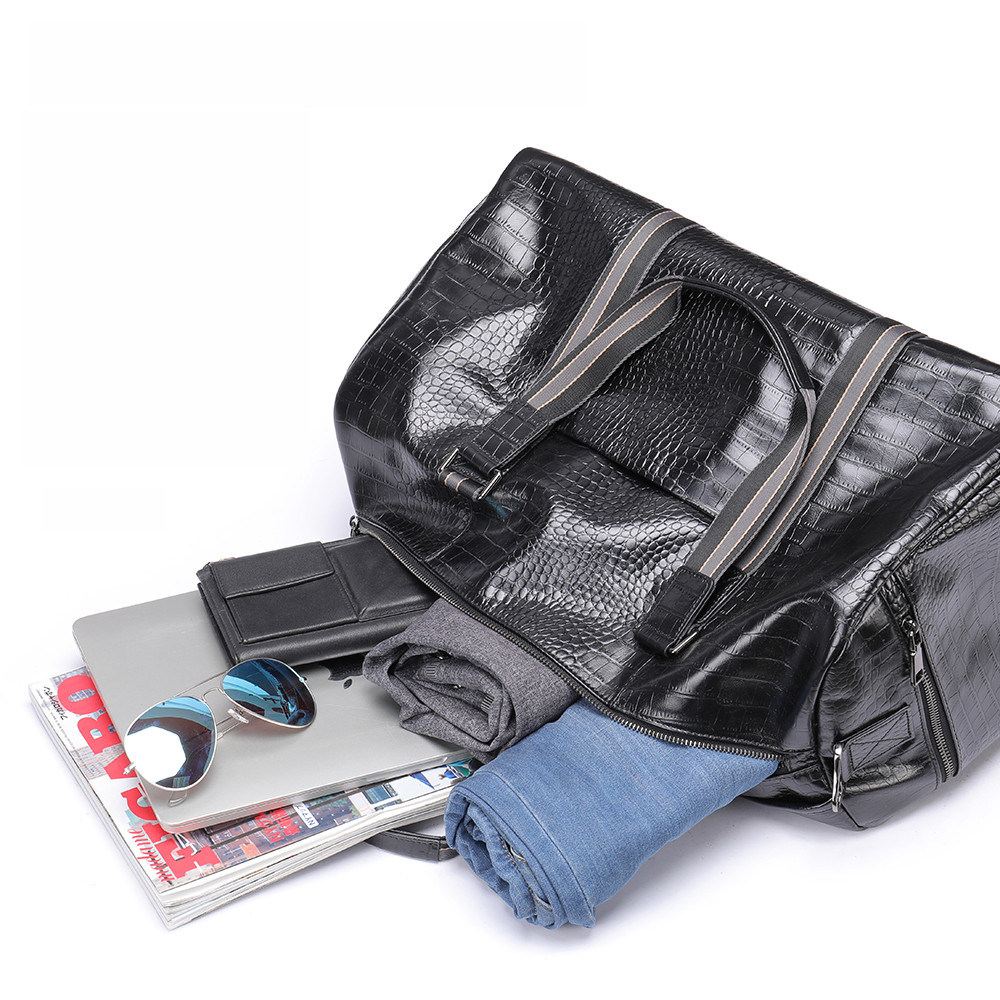 2 way防水トラベルバッグ植付タンニン牛革ボストンバッグレトロトートバッグ