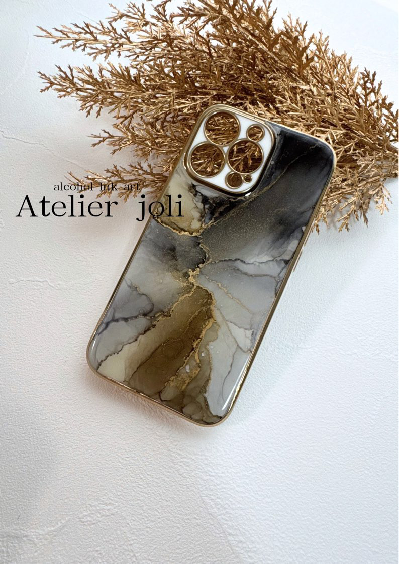 ミスティックストーンケース｜iPhone対応／アルコールインクアート