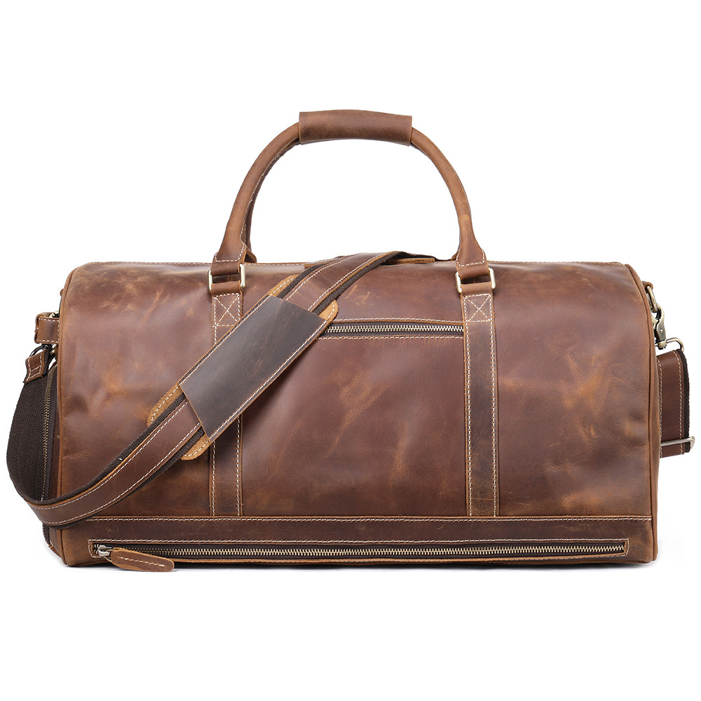 超大容量手作り牛革ボストンバッグ植物タンニンタンニン製本革旅行バッグ