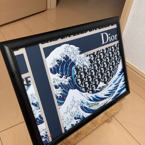 DIOR type☆オマージュアートインテリアポスター＃224☆神奈川沖波裏