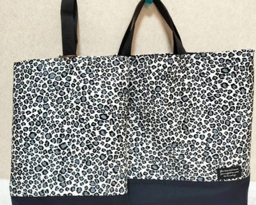 ぴょん☆様 レッスンバッグ シューズ袋 他 ハンドメイド ヒョウ柄レッスンバッグ、シューズケース2点セット レッスンバッグ
