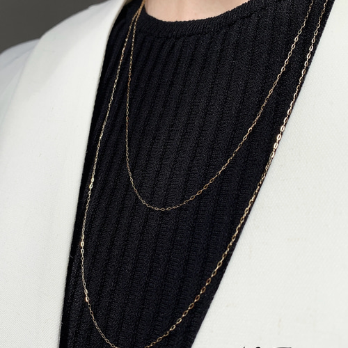 送料無料＊【K18(18金)】2連 華やか きらめくイタリアチェーン