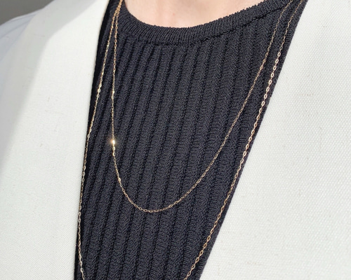 送料無料＊【K18(18金)】2連 華やか きらめくイタリアチェーン