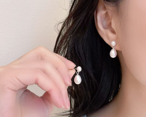 【特割／まとめ割】025Aフックパールピアス、109P 3粒パールピアス 特割／まとめ割】025Aフックパールピアス、109P 3粒パールピアス