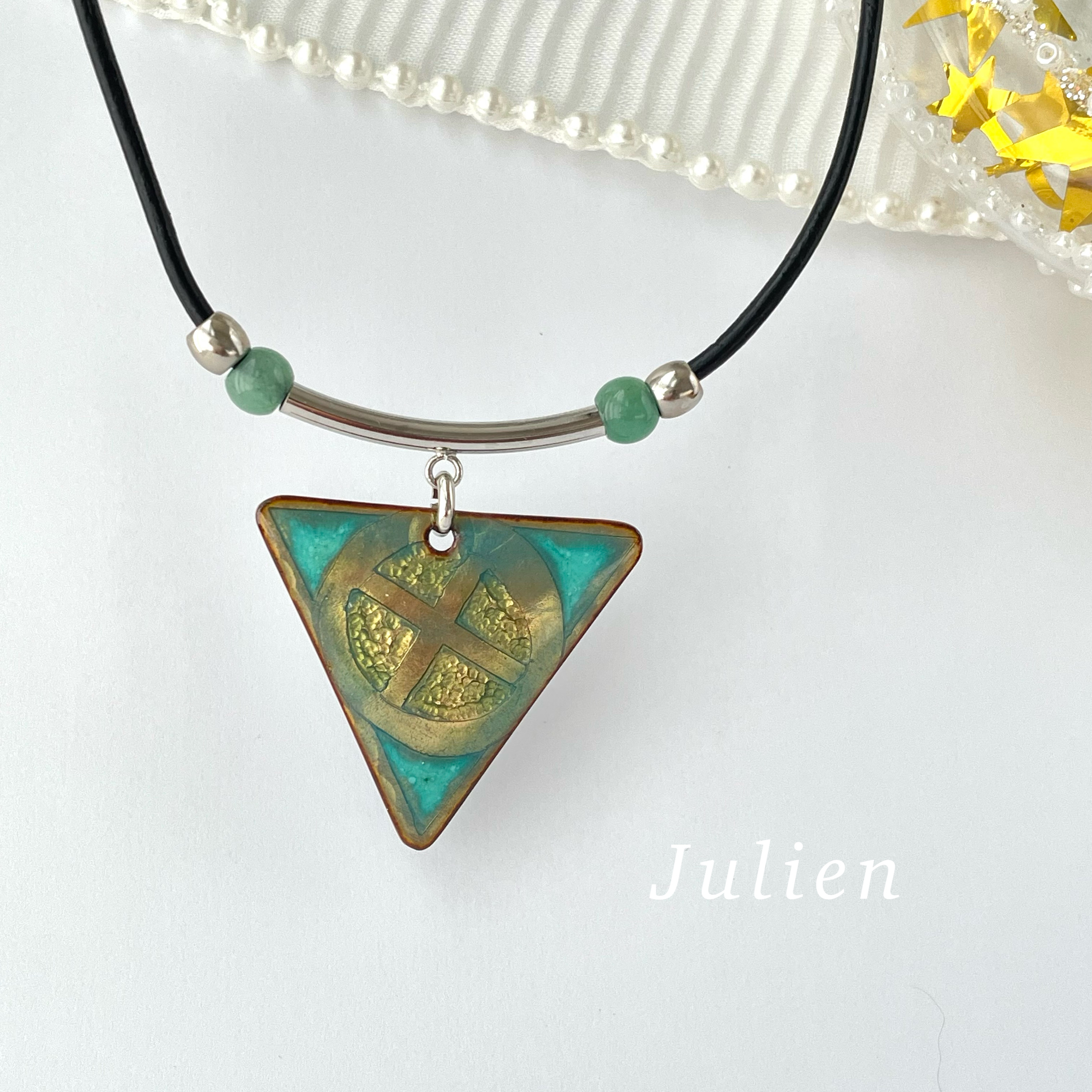 七宝焼きアベンチュリンネックレス   (787)