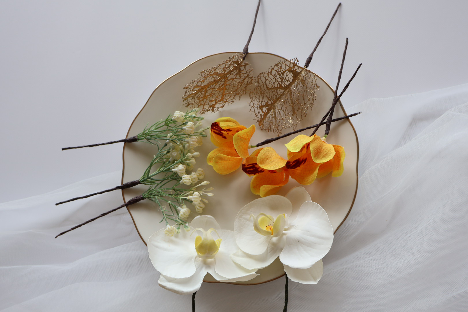 アーティフィシャルフラワーブーケ、ヘッドパーツ アーティフィシャルフラワーブーケ、ヘッドパーツ