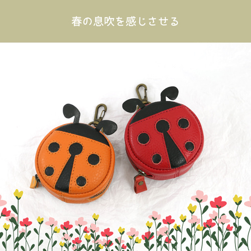 てんとう虫 丸ミニポーチ テントウムシ 七星 チャーム ゴルフボール