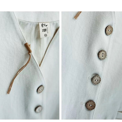 レイヤードでおしゃれ度アップ　デニムコットンのベスト　ポケット付【春秋夏】アイボリー 8枚目の画像