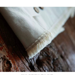 レイヤードでおしゃれ度アップ　デニムコットンのベスト　ポケット付【春秋夏】アイボリー 11枚目の画像