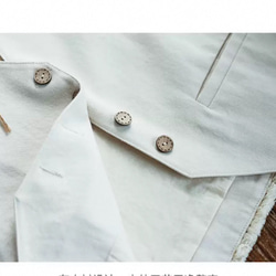 レイヤードでおしゃれ度アップ　デニムコットンのベスト　ポケット付【春秋夏】アイボリー 9枚目の画像