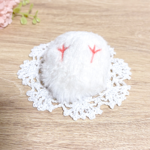 ♡もふもふましゅまろ白文鳥♡バッグチャームにもなる羊毛フェルト