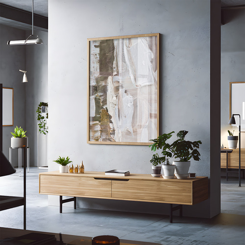 アートポスター 抽象画 テクスチャーアート ブラウン ホワイト 北欧