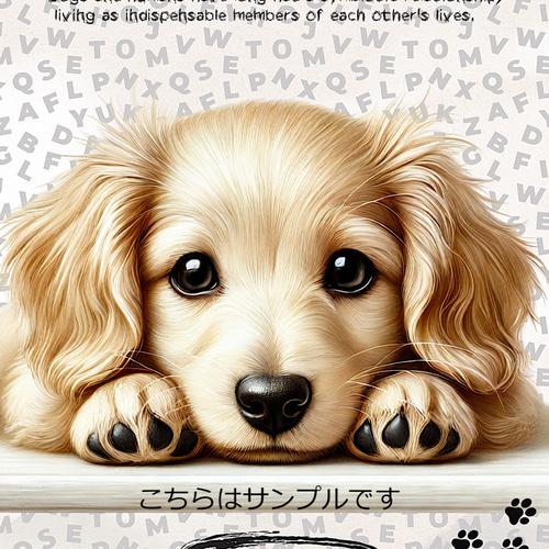 オリジナル 生地 ブロックデザイン パネル生地 犬 犬柄