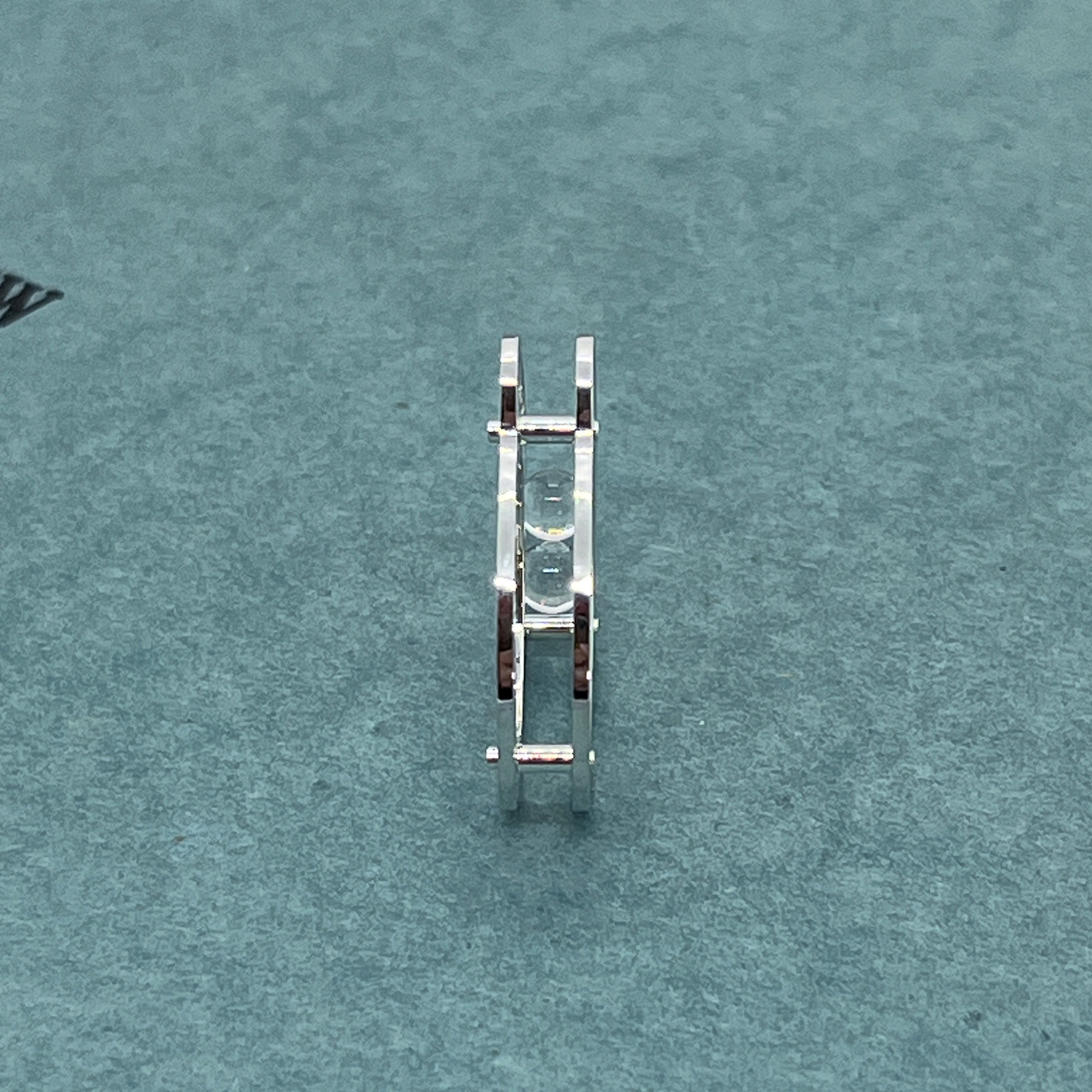 Two Rolling Crystal Balls Ring (Order Production)