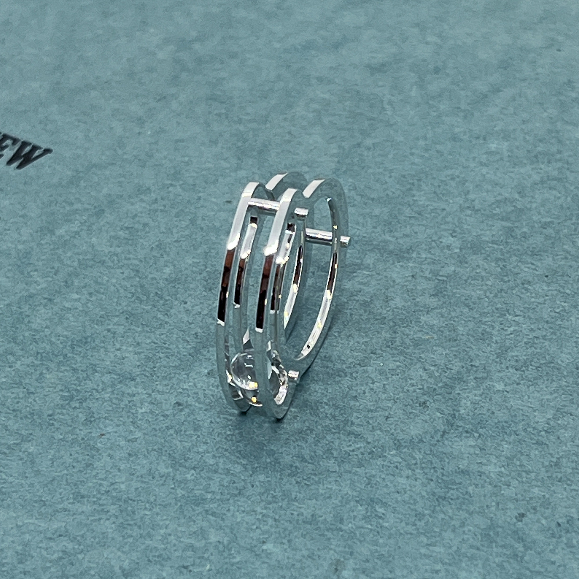 Two Rolling Crystal Balls Ring (Order Production)