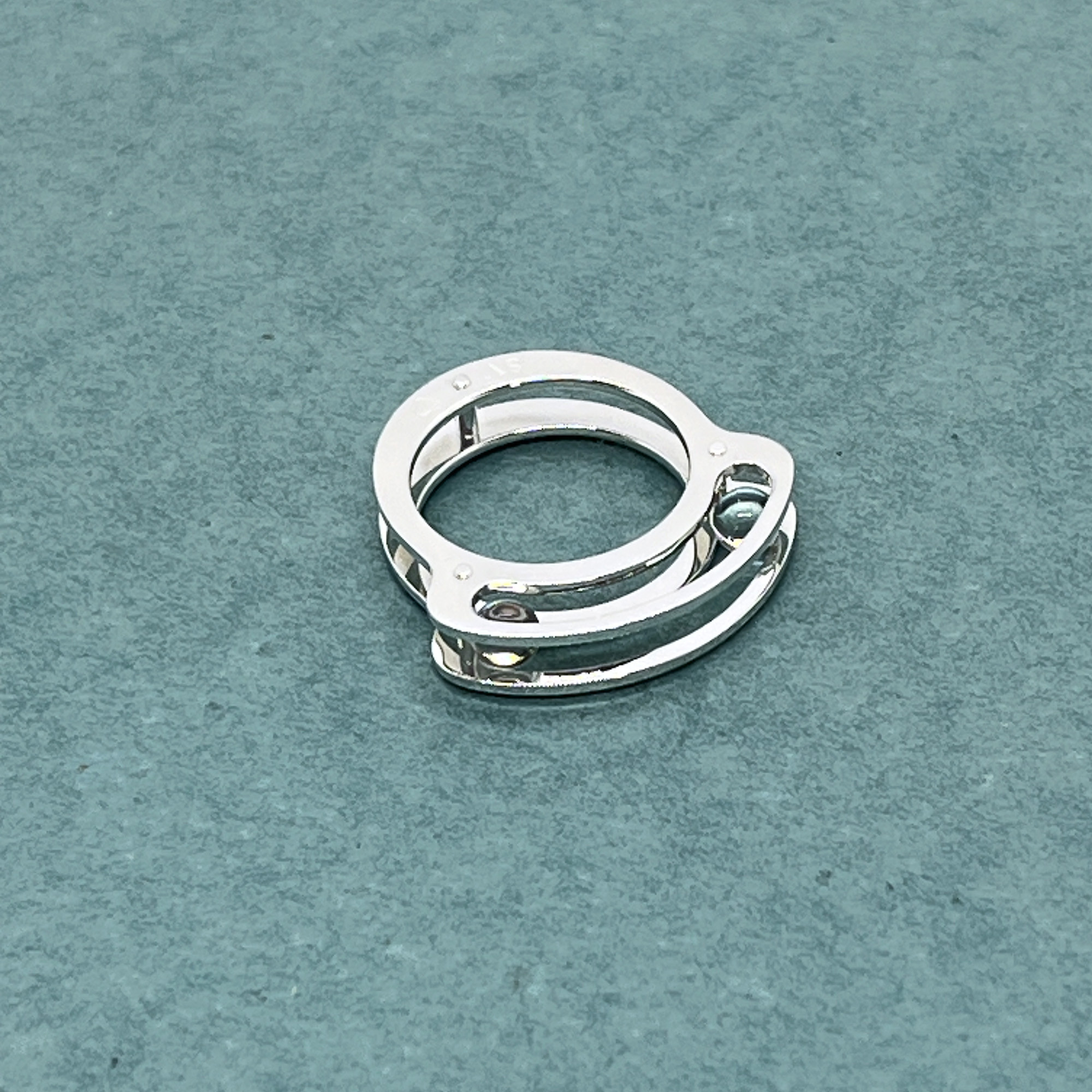 Two Rolling Crystal Balls Ring (Order Production)