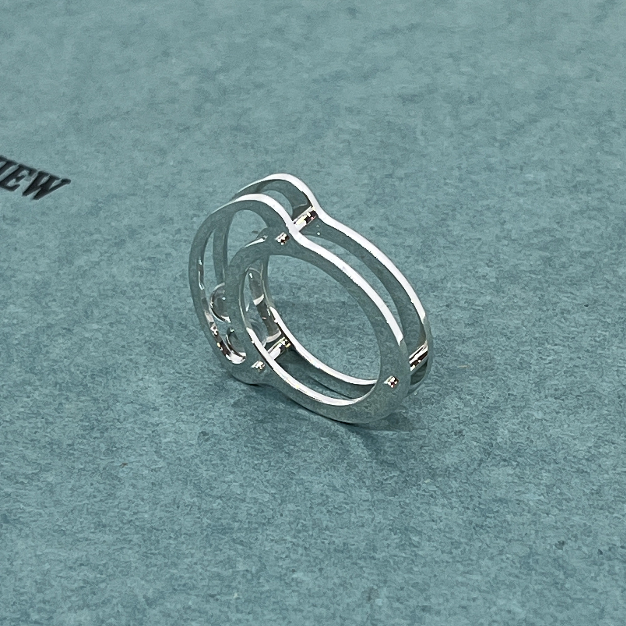 Two Rolling Crystal Balls Ring (Order Production)