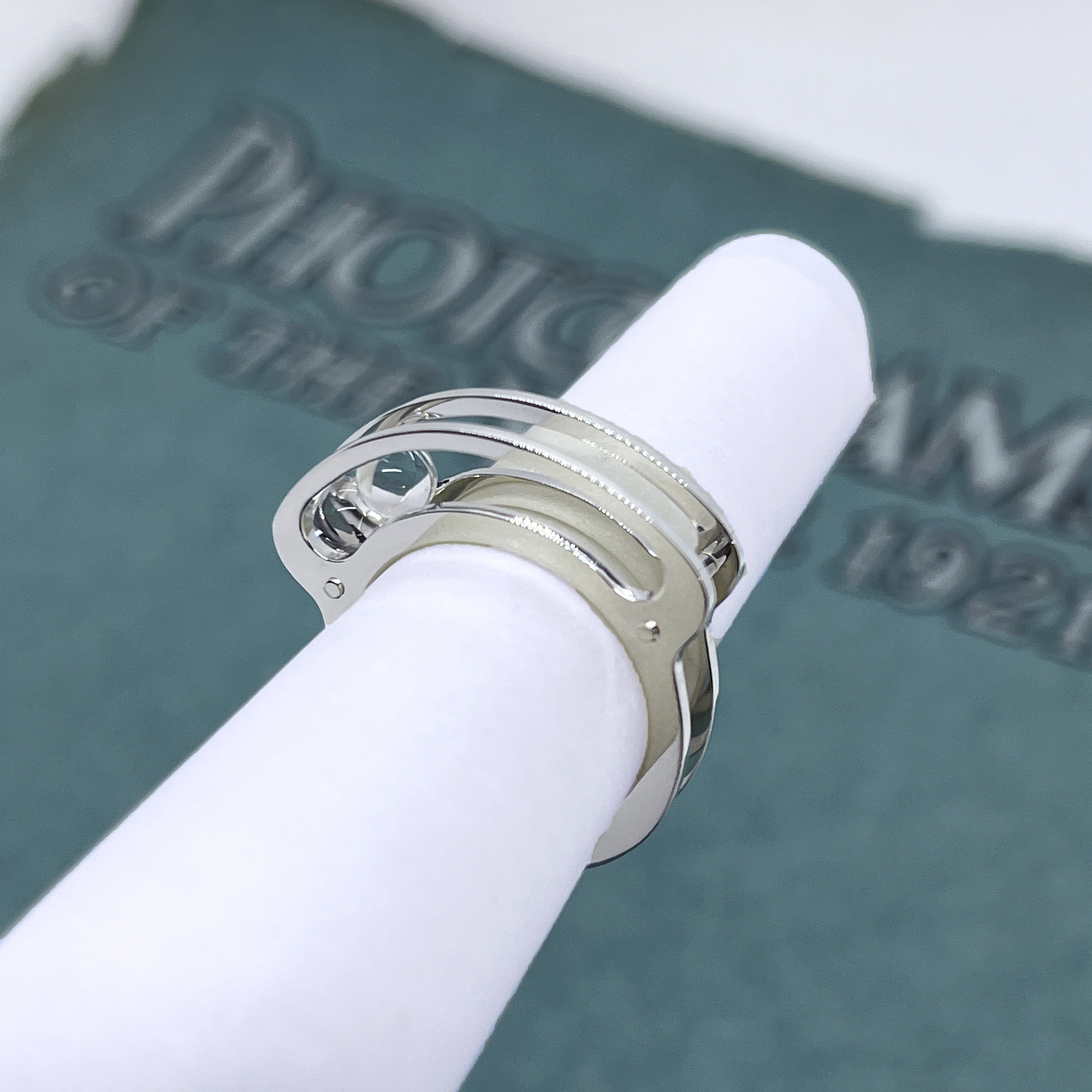 Two Rolling Crystal Balls Ring (Order Production)