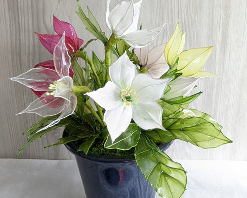 追憶】◇クリスマスローズ寄せ植え◇アメリカンフラワー・アート